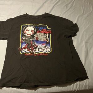 Spencer's Black Graphic Tee with Red and Blue Accents